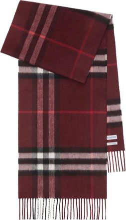 Burberry Sciarpa in cashmere con frange - Rosso