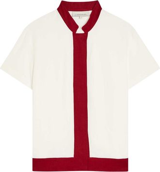 Liberowe Hana Contrasting-trim Woven Shirt - White - S (UK8-10 / S)