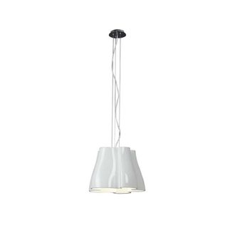 Netlighting Miss Dome Ceiling Pendant 3 Light E27 Gloss White Polished Chrome