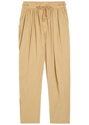 Isabel Marant Falcona Drawstring Woven Trousers - Camel - 38 (UK10 / S)