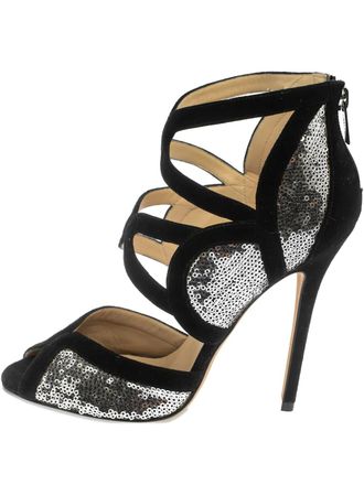 Jimmy Choo London 125mm sequined sandals - Black