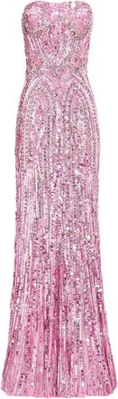 Jenny Packham Strapless Euphoria jurk verfraaid met pailletten - Roze