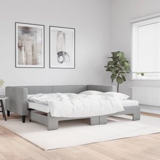 vidaXL Vidaxl - Sof&aacute; Cama Nido Con Colch&oacute;n Tela Gris Claro 100x200 Cm