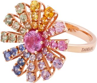 Damiani Margherita 18k Rose Gold Sapphire Ring, Size 13 (US 6.5)