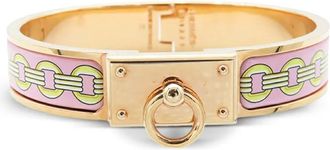 Hermès 2010-2025 Clic Anneau Flots Fleures Et Frontaux PM emaille armband - Roze