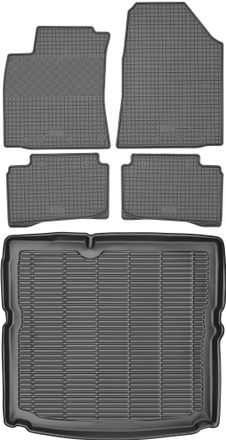 OEM Hyundai Ioniq Liftback A Partir De 2017 Set - Alfombrillas De Goma Para Coche + Alfombrilla Para Maletero