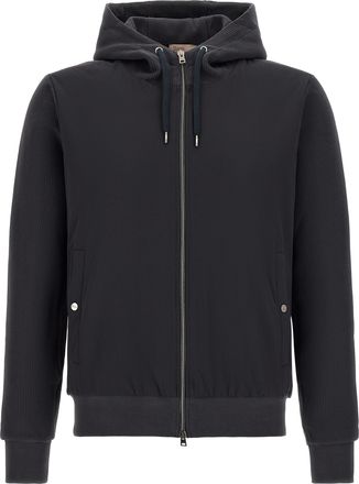 Herno Blue Cotton Shell Mens Jacket