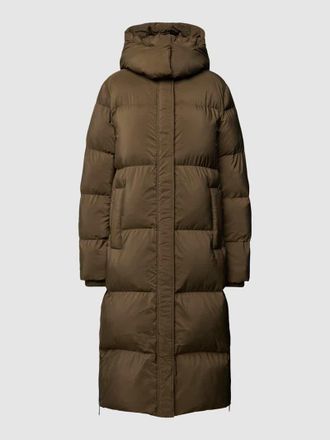 s.Oliver Black Label Steppmantel mit verdecktem Rei&szlig;- und Druckknopfverschluss in Khaki, Gr&ouml;&szlig;e 44