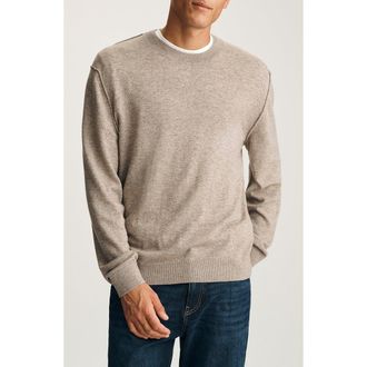 Mavi Lightweight Crewneck Sweater in Oatmeal Melange at Nordstrom, Size Xx-Large