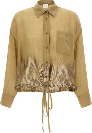 Nude Brown Oversized Solid Shirt