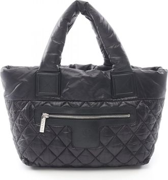 Chanel Black Bordeaux Nylon Handbag Tote Bag (Pre-Owned)