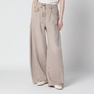 Brunello Cucinelli Wide-leg desert-colored jeans