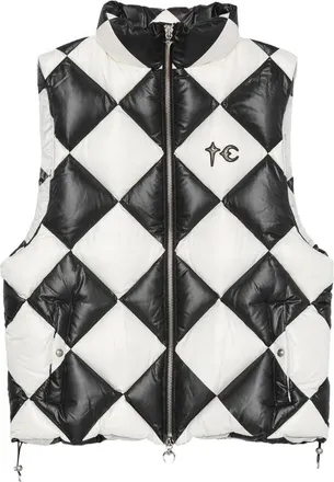 Thug Club Check-print Puffer Gilet