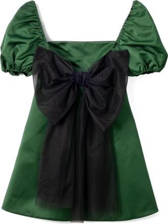 Viktor & Rolf Puff-Sleeve Taffeta Dress - Green