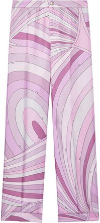 Pucci abstract-print silk trousers - women - Silk - L - Purple