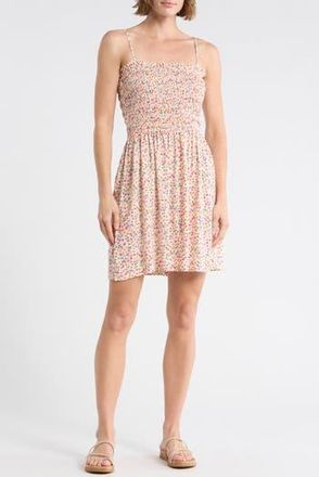 Billabong Seaside Breeze Minidress in White Cap/Floral Multi at Nordstrom Rack, Size X-Small