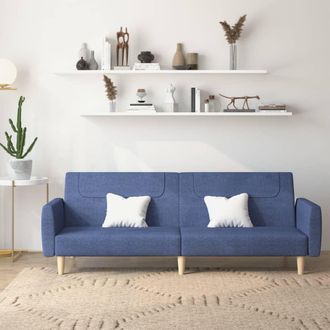 vidaXL Sof&aacute; Cama De 2 Plazas Tela Azul Vidaxl
