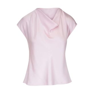Vince Blouses, female, Pink, Size: M Silk Cowl-Neck Blouse