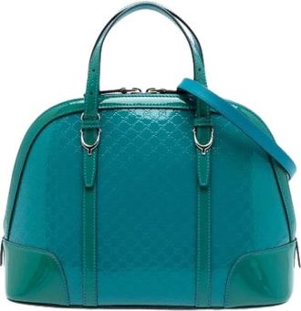Gucci Pre-owned Handbags, female, Blue, Size: ONE SIZE Pre-owned Nice Satchel