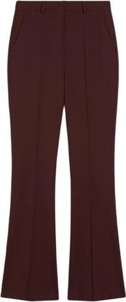 Max Mara Febe Broek - Dames - Wijde Broeken - Bruin - 2XS - Wol - Broeken