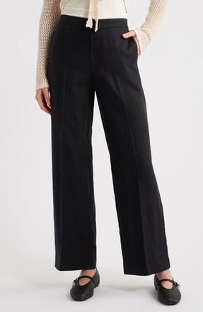 Madewell The Easy Linen Pull-On Pants in Jet Black at Nordstrom Rack, Size X-Large