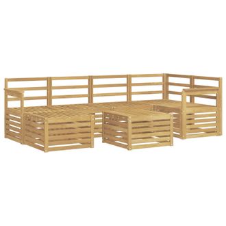 vidaXL Conjunto De Sof&aacute;s De Exterior 7 Pcs Blanco Poli&eacute;ster Vidaxl
