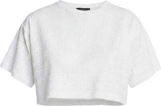 Iceberg T-Shirt Cropped Fit Logo Allover - Dames - T-shirts - Wit - XL - Tops