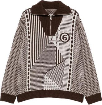 Maison Margiela Patchwork Quarter-zip Knit