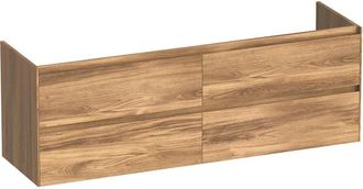 Marcel Breuer Inspire wastafelonderkast 160 4 softclose lades - greeploos - 2 sifon uitsparingen - Honey