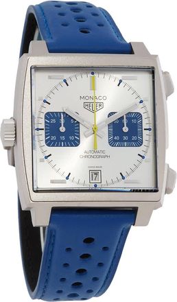 Tag Heuer Limited Edition Monaco Racing Blue Chronograph Automatic Silver Dial Mens Watch CAW218C.FC6548