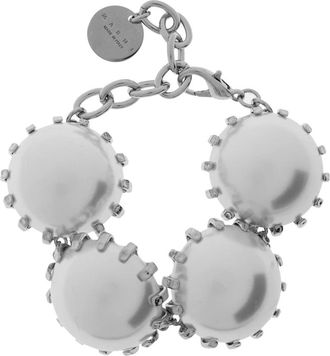 Marni Glazen Parel Armband - Dames - Armbanden - Wit - ONE Size - Accessoires