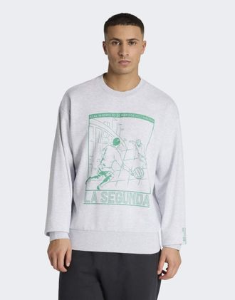 adidas Real Madrid Heritage - Felpa girocollo grigio chiaro m&eacute;lange