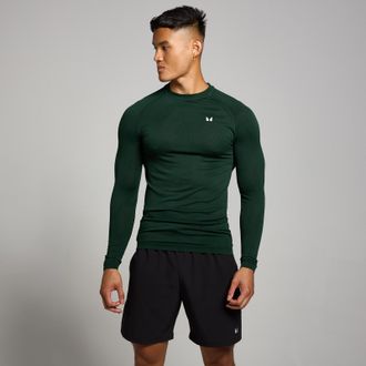 MyProtein Camiseta de manga larga sin costuras con estampado gr&aacute;fico de pilares Tempo para hombre de MP - Esmeralda oscuro - S