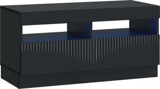 vidaXL Mueble De Tv Led Negro Madera De Ingenier&iacute;a Vidaxl