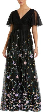 Mac Duggal Faux Wrap Midnight Gown