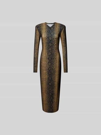Norma Kamali Maxikleid mit V-Ausschnitt in Mittelbraun, Gr&ouml;&szlig;e XS