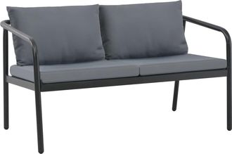 vidaXL Sof&aacute; De Jard&iacute;n De 2 Plazas Con Cojines De Aluminio Gris Vidaxl