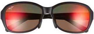 Maui Jim Polarized Square Sunglasses in Black Black Lava at Nordstrom Rack