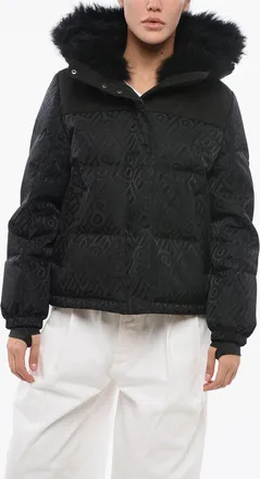 Yves Salomon Monogram Ski Jacket with Fur Yves Salomon