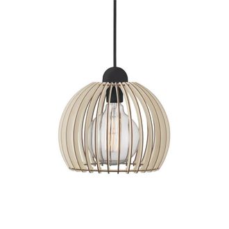 Nordlux L&aacute;mpara de techo n&oacute;rdico con pantalla abierta de madera &oslash;25