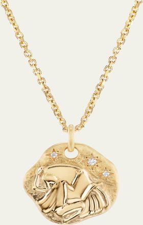 Aaryah 18K Yellow Gold Mini Diamond Zodiac Pendant Necklace