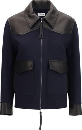 P.A.R.O.S.H. P. A.R. O.S. H. Wool Oves Aries Leather Womens Jacket