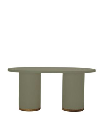 Hannun Mesa de comedor de microcemento en color verde oliva, 220cm
