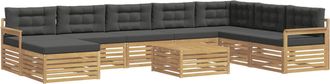 vidaXL Conjunto De Sof&aacute;s De Exterior 9 Uds. Blanco Y Antracita Vidaxl
