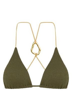Vix Firenze Adalia T-Back Bikini Top in Green at Nordstrom Rack, Size Large