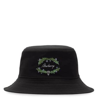 Burberry Thistle Logo Embroidered Bucket Hat, Size X-Large