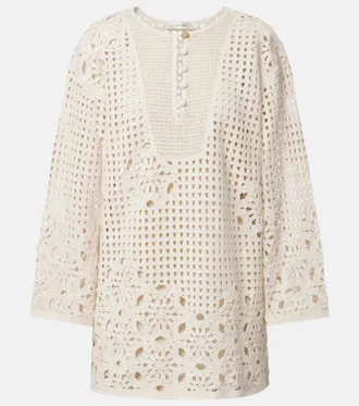 Frame Denim The Postcard cotton crochet tunic