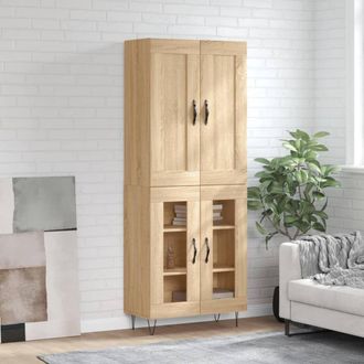 Berkfield Home Highboard Sonoma Oak 69.5x34x180 cm Engineered Wood in Brown