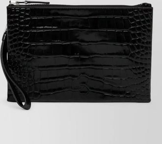 Tom Ford leather clutch crocodile effect wrist strap