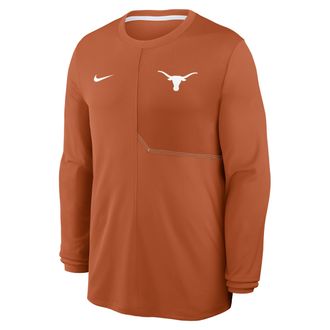 Nike Texas Sideline Coach Nike Mens Dri-FIT College Long-Sleeve Top in Orange | 03B108D9TXE-GQK